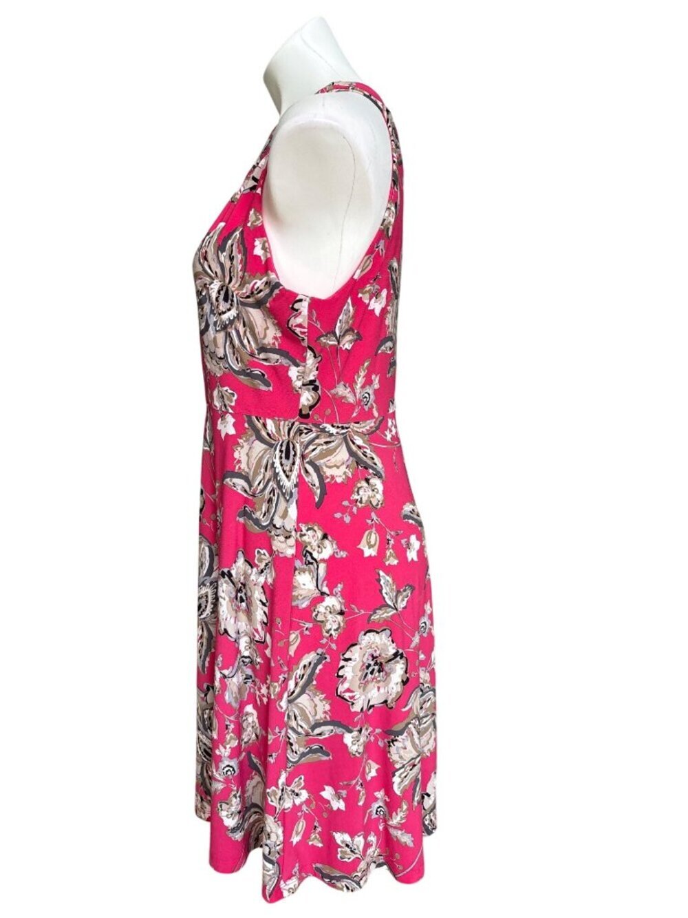 Tommy Hilfiger Women's Floral Fuchsia Pink Sleeveless Fit & Flare Dress Size 10 - Picture 6 of 9